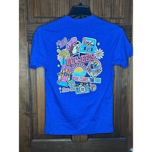 Buc-ee's Graphic T-Shirt Retro Style Beaver‎ Logo Blue Size S
